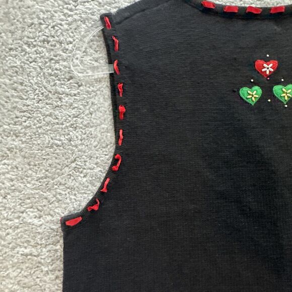 Vintage Segue Sweater Vest Womens Large Ugly Christmas 3D All Over Art To Wear - Picture 11 of 14